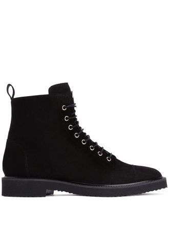 Giuseppe Zanotti Stivaletti Chris Low in pelle scamosciata - Nero