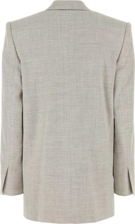 Philosophy di Lorenzo Serafini Womens Stretch Wool Blend Blazer Gray Virgin Linen Blazers