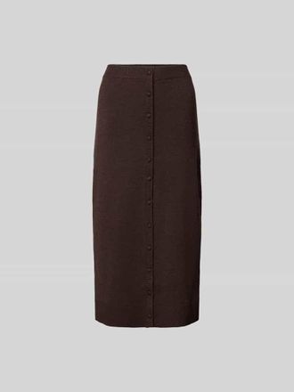 Victoria Beckham Midirock in Strick-Optik in Dunkelbraun, Gr&ouml;&szlig;e M