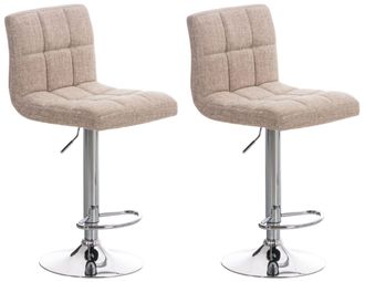 Clp Clp - Set De 2 Taburetes De Bar Peru En Tela Crema
