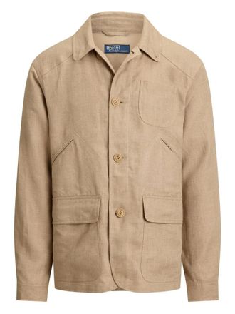 Polo Ralph Lauren herringbone pocket jacket - men - Linen/Flax - S - Neutrals