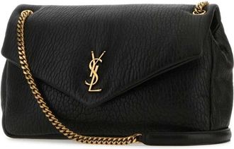 Saint Laurent Black Leather Big Calypso Shoulder Bag