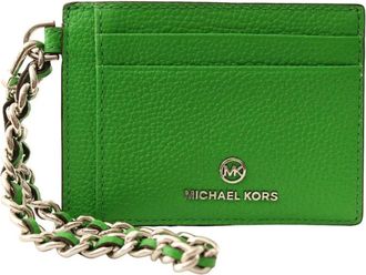 Michael Kors Gondim Card Holder - Dames - Portefeuilles - Groen - ONE Size - Leer - Accessoires