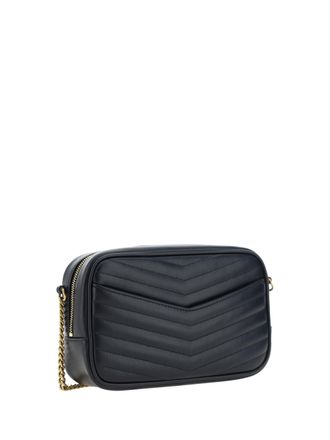 Saint Laurent Womens Lou Shoulder Bag Black Leather Calf Bos Taurus