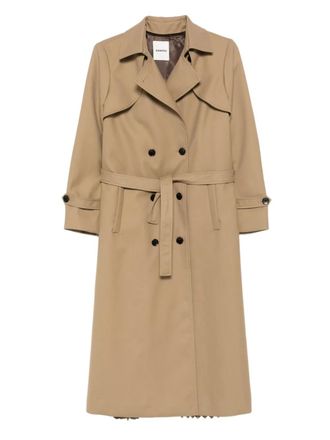 Sandro double-breasted belted trench coat - women - Viscose/Cotton/Elastane/Cotton - 38 - Brown