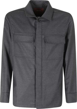 Cruna Overhemden, Heren, Grijs, L, Bruges Overshirt