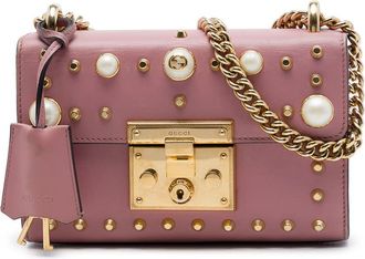 Gucci Pre-owned Gucci Small Pearl Studded Leather Padlock Crossbody Ladies 9893XNSX6B4SUBUQ