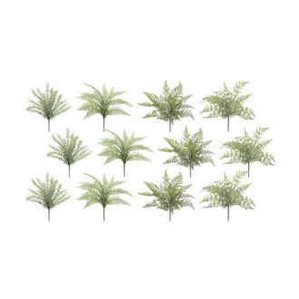 Melrose International Assorted Fern Foliage Bush (Set of 12) - Green, Brown