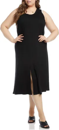 Karen Kane Midi Tank Dress in Black at Nordstrom, Size 1X