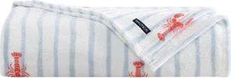 Nautica Lobster Watercolor Stripes Microfiber Blanket in Light /Medium Blue at Nordstrom Rack, Size Full/queen