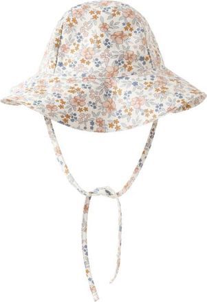 Rylee + Cru Kids Floral Floppy UPF 50+ Sun Hat in Ivory at Nordstrom, Size 0-6M