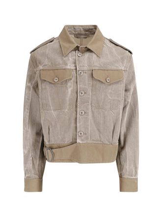 Our Legacy Green Battle Cropped Cotton Jacket
