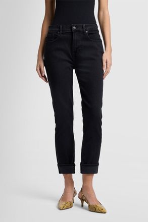 7 For All Mankind Womens Ladies Jeans Relaxed Skinny Boyfriend Fit - Black - Size 26 (Waist)