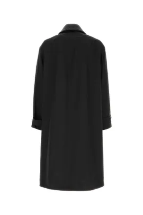 Bottega Veneta Black Exterior: Wool Silk Trench Coat