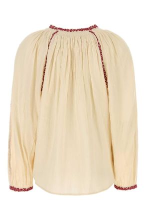 Isabel Marant Embroidered Cotton Blouse - Beige