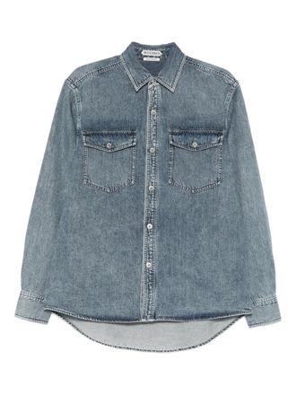 J.W.Anderson chest-pocket long-sleeve denim shirt - Blauw