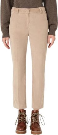 Max Mara Marruca Cropped Broek - Dames - Straight fit broeken - Beige - M - Katoen - Broeken