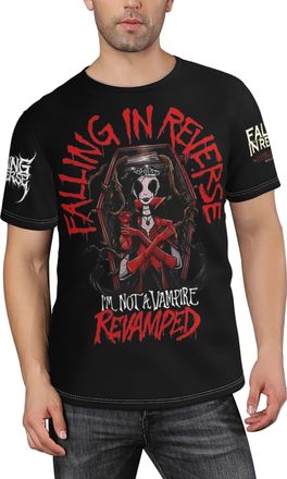 Generic Mens in Reverse Rock Band Falling Classic T-Shirt Multi-Pattern Prints Crew Neck Short-Sleeve Unlock New Summer Streetwear Styles Casual Multicoloured