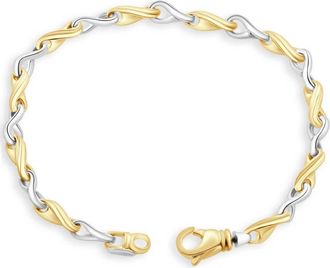 Pompeii3 Mens 14k Gold (18gram) or Platinum (29gram) 6mm Link Bracelet 8.5