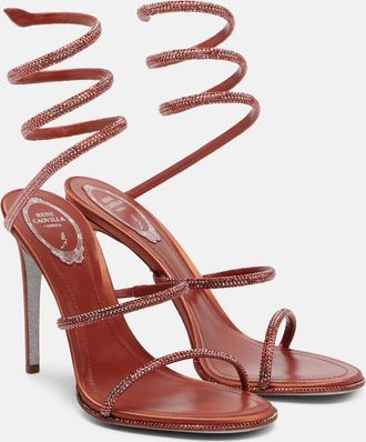 Rene Caovilla Sandali Cleo 105 in raso con cristalli