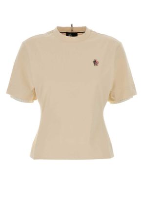 Moncler Ivory Stretch Cotton T Shirt