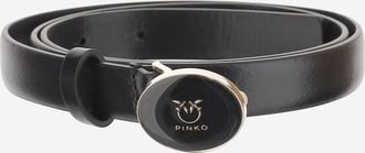 Pinko Black Logo Buckle Belt