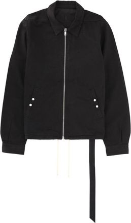 Rick Owens Black Solid Shirt Collar Jacket