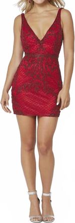 Primavera Short Cocktail Dress In Red