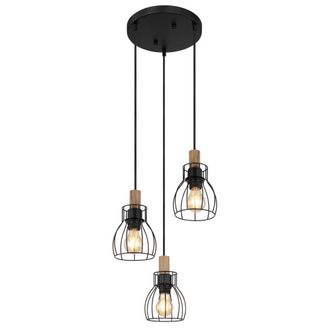 Netlighting Mina Cluster Pendant Ceiling Light Matt Black 3x E27