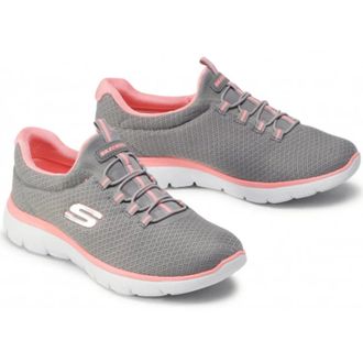 Skechers Summits 12980-GYPK Sneakers Womens Gray Pink Slip On Shoes ZAP2378