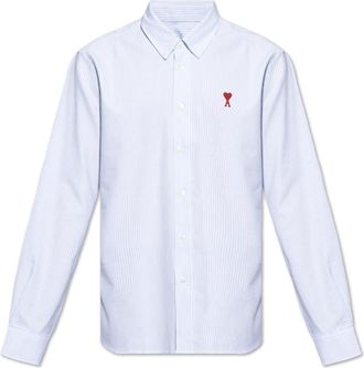 Ami Overhemd met Logo - Heren - Casual Overhemden - Blauw - XL - Katoen - Overhemden