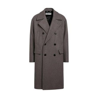 Dries Van Noten Heren, Mantels, Bruin, Maat: M Wol