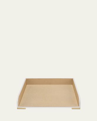 Aerin Classic Leather Paper Tray