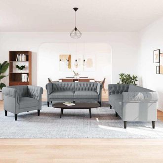 vidaXL vidaXL Set di divani Grigio chiaro Tessuto