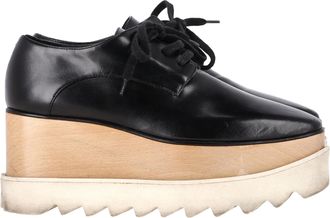 Stella McCartney Stella McCartney Pre-owned Womens Elyse Platform Derby Sneakers in Black Faux Leather - Size EU 35