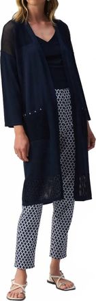 Joseph Ribkoff Sweater Knit Long Sleeve Cardigan In Midnight Blue