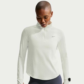 Nike Womens Swift Aero-FIT 1/2-Zip Running Top in White | IX5952-133