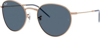 Ray-Ban Ronde Reverse Zonnebril Blauw Donker - unisex - Zonnebrillen - Geel - 53 MM - Accessoires