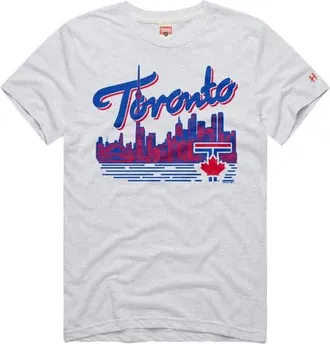 Homage Mens Homage Ash Toronto Blue Jays Tri-Blend Hyperlocal T-Shirt at Nordstrom, Size X-Large