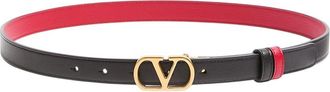 Valentino Garavani Black VLogo Signature Buckle Belt