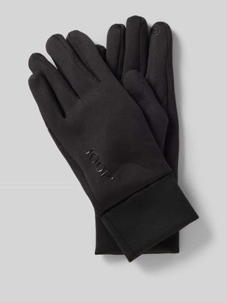 Joop Slim Fit Handschuhe mit Logo-Applikation Modell Softshell in Black, Gr&ouml;&szlig;e XL