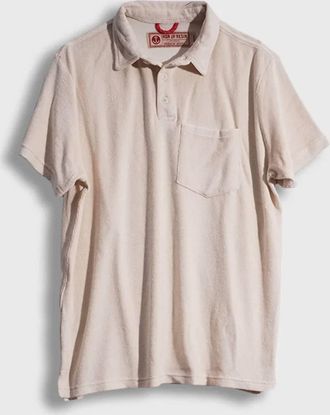 Iron And Resin Mens Terry Short Sleeves Polo In Natural