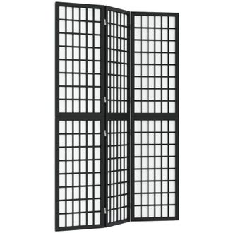 vidaXL Biombo Plegable Con 3 Paneles Estilo Japon&eacute;s Negro 120x170 Cm Vidaxl