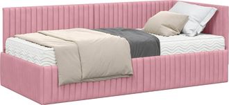 vidaXL Estructura De Cama Esquina Con Colch&oacute;n 2 Uds. Rosa 90 X 190 Cm Vidaxl