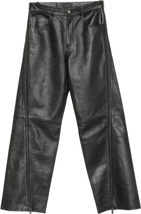 Haikure Belt-loops Leather Trousers