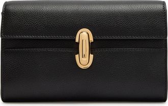 Savette Symmetry Mini Grained Leather Clutch - Black - One Size