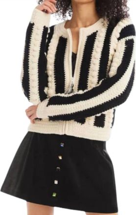 Allison New York Crochet Cardigan In Black/white