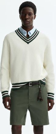 H&M Relaxed Fit Chino Shorts in Khaki Green at Nordstrom, Size 31
