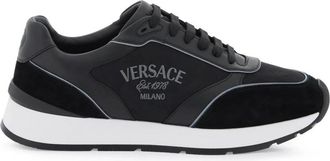 Versace Milano Sneakers met Barocco Patroon - Heren - Sneakers - Zwart - 42 EU - Leer - Schoenen