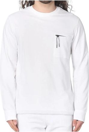 Woolrich Sweatshirt met ronde hals - Heren - Ronde hals truien - Wit - XL - Katoen - Truien & Vesten